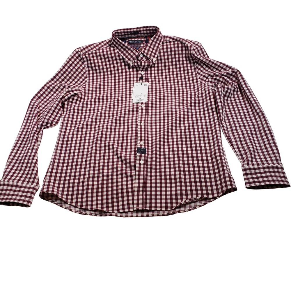 Cactus Man Ricky Singh‎ Gingham Button Down Shirt Men's L 42 Tech Stretch